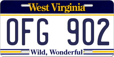 WV license plate OFG902