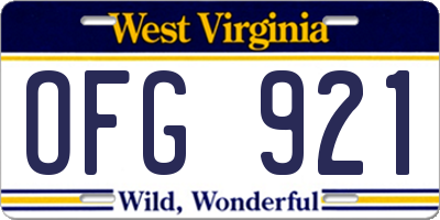 WV license plate OFG921