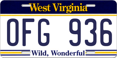 WV license plate OFG936