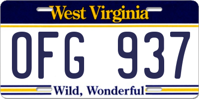 WV license plate OFG937