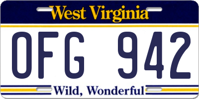 WV license plate OFG942