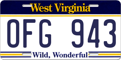WV license plate OFG943