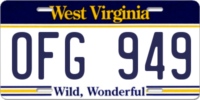 WV license plate OFG949