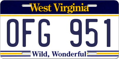 WV license plate OFG951