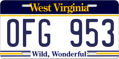 WV license plate OFG953