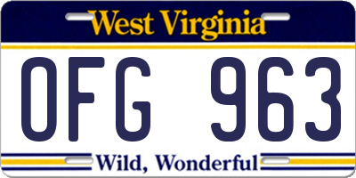 WV license plate OFG963