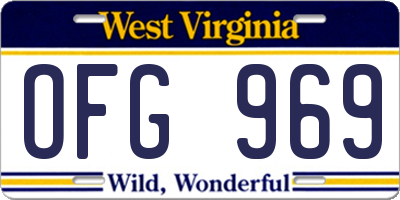 WV license plate OFG969