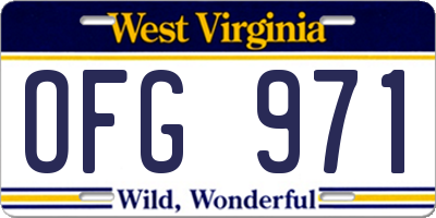 WV license plate OFG971