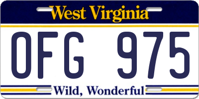 WV license plate OFG975