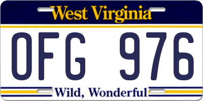 WV license plate OFG976