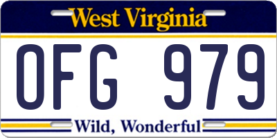WV license plate OFG979