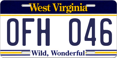 WV license plate OFH046