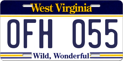 WV license plate OFH055