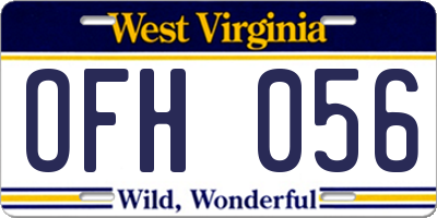 WV license plate OFH056