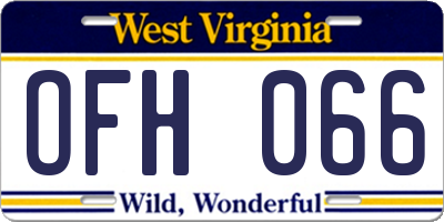 WV license plate OFH066