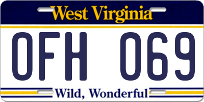 WV license plate OFH069
