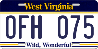 WV license plate OFH075