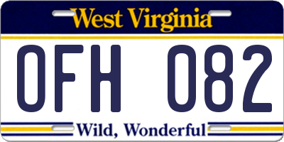 WV license plate OFH082