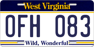 WV license plate OFH083