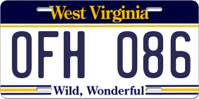 WV license plate OFH086