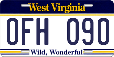 WV license plate OFH090