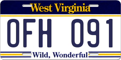 WV license plate OFH091