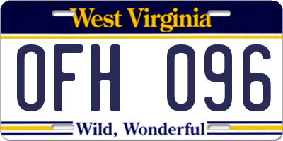 WV license plate OFH096