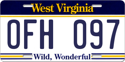 WV license plate OFH097