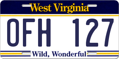 WV license plate OFH127