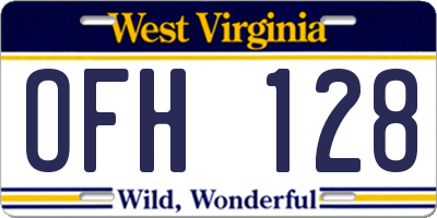 WV license plate OFH128