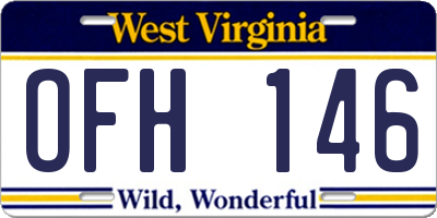 WV license plate OFH146