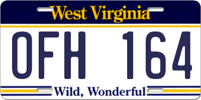 WV license plate OFH164