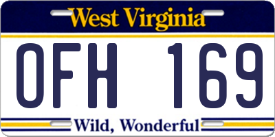 WV license plate OFH169