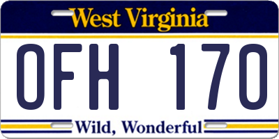 WV license plate OFH170