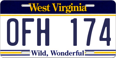 WV license plate OFH174