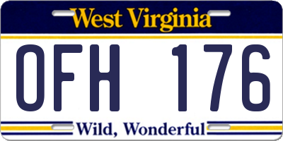 WV license plate OFH176