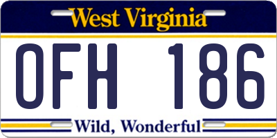 WV license plate OFH186