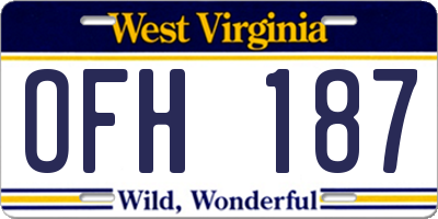 WV license plate OFH187