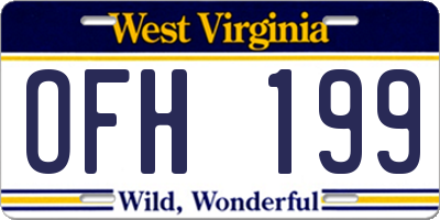 WV license plate OFH199