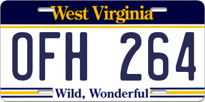 WV license plate OFH264
