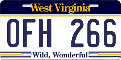 WV license plate OFH266