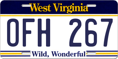 WV license plate OFH267