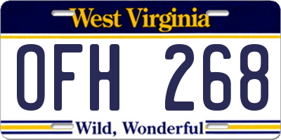 WV license plate OFH268