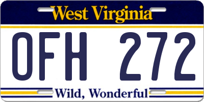 WV license plate OFH272