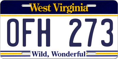 WV license plate OFH273