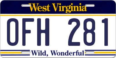 WV license plate OFH281