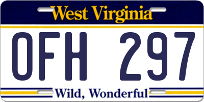WV license plate OFH297