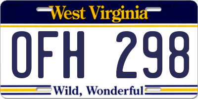 WV license plate OFH298