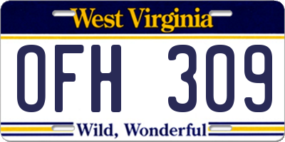 WV license plate OFH309