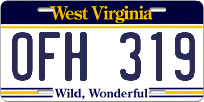 WV license plate OFH319